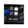 MK-312BT Front Panel Controls and Navigation System Close-up view of the MK-312BT front panel showing menu buttons, LCD display, output controls, status indicators and professional control layout.