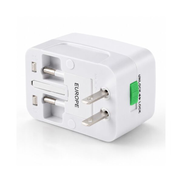Universal Travel Adapter – Extended Plug Universal Travel Adapter with extended international plug.