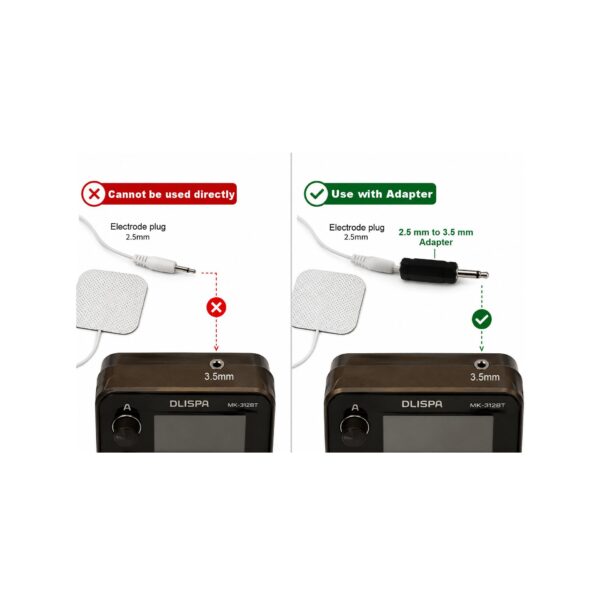 Use 2.5 mm Electrodes with Your DLISPA Device DLISPA Device Using 2.5 mm Electrodes with the Universal Electrode Adapter